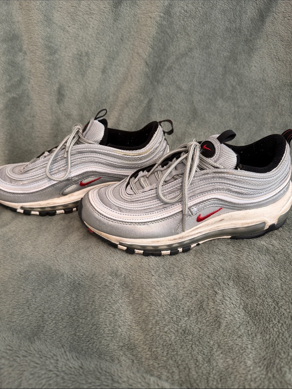 Nike Women’s Silver and Red Air Max 97 Sneakers